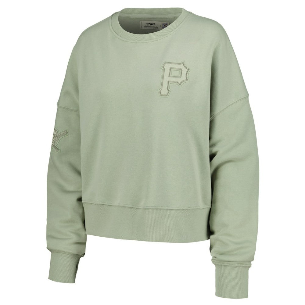 Pittsburgh Pirates Pro Standard Women's Neutral Oversized Boxy Cropped Pullover Sweatshirt Green