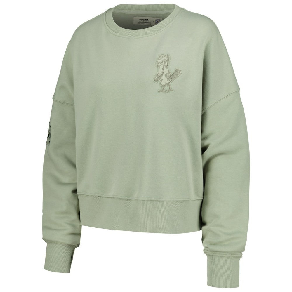 St. Louis Cardinals Pro Standard Women's Neutral Oversized Boxy Cropped Pullover Sweatshirt Green