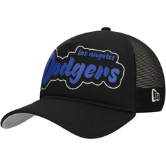 Los Angeles Dodgers Retro Bold A-Frame Trucker 9FORTY Adjustable Hat Black | New Era