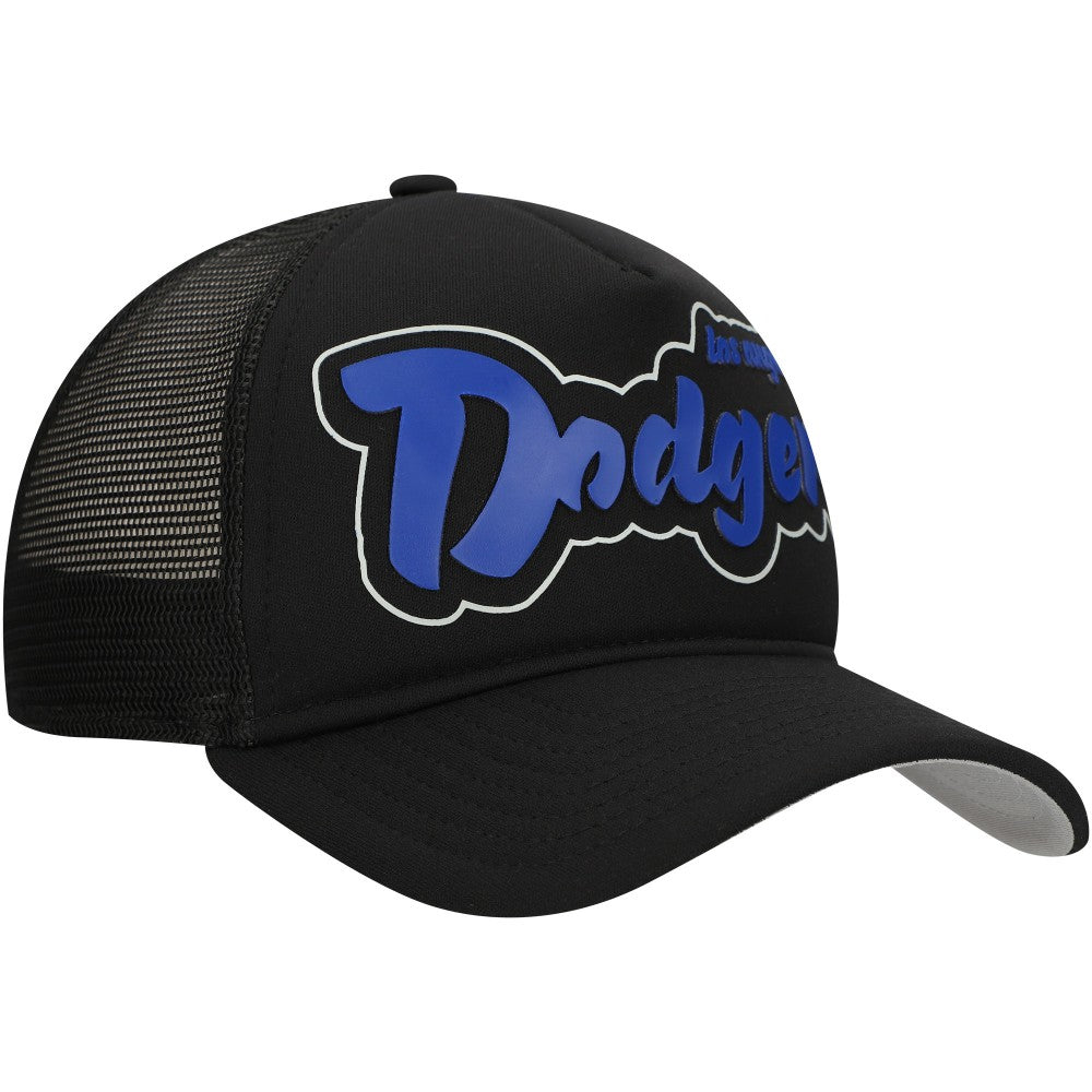 Los Angeles Dodgers Retro Bold A-Frame Trucker 9FORTY Adjustable Hat Black | New Era