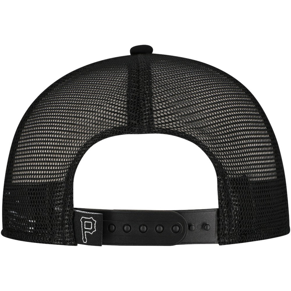 Pittsburgh Pirates Retro Bold A-Frame Trucker 9FORTY Adjustable Hat Black | New Era