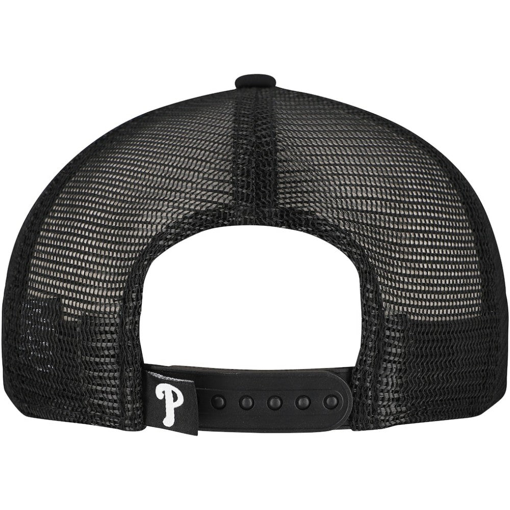 Philadelphia Phillies Retro Bold A-Frame Trucker 9FORTY Adjustable Hat Black | New Era