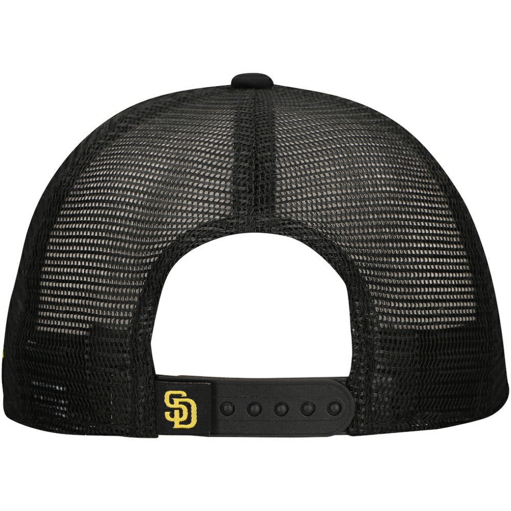 San Diego Padres Retro Bold A-Frame Trucker 9FORTY Adjustable Hat Black | New Era