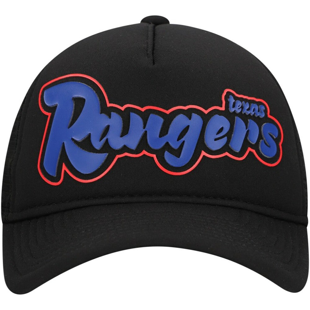 Texas Rangers Retro Bold A-Frame Trucker 9FORTY Adjustable Hat Black | New Era