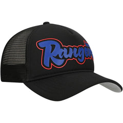 Texas Rangers Retro Bold A-Frame Trucker 9FORTY Adjustable Hat Black | New Era