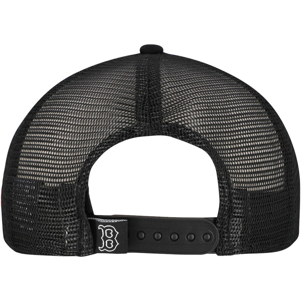 Boston Red Sox Retro Bold A-Frame Trucker 9FORTY Adjustable Hat Black | New Era