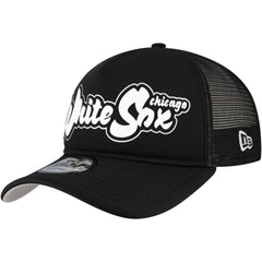 Chicago White Sox Retro Bold A-Frame Trucker 9FORTY Adjustable Hat Black | New Era