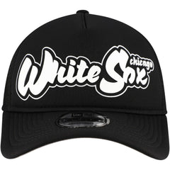 Chicago White Sox Retro Bold A-Frame Trucker 9FORTY Adjustable Hat Black | New Era