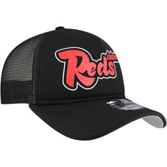 Cincinnati Reds Retro Bold A-Frame Trucker 9FORTY Adjustable Hat Black | New Era