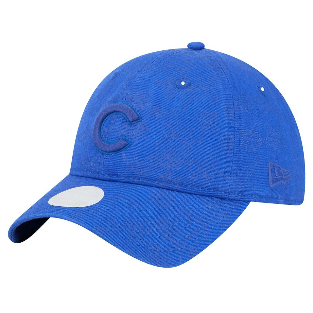 Chicago Cubs Women's Tonal Floral 9TWENTY Adjustable Hat Royal | New Era