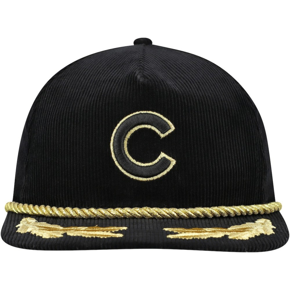 Chicago Cubs Corduroy Filigree Golfer Adjustable Hat Black | New Era
