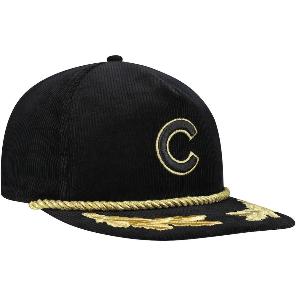 Chicago Cubs Corduroy Filigree Golfer Adjustable Hat Black | New Era