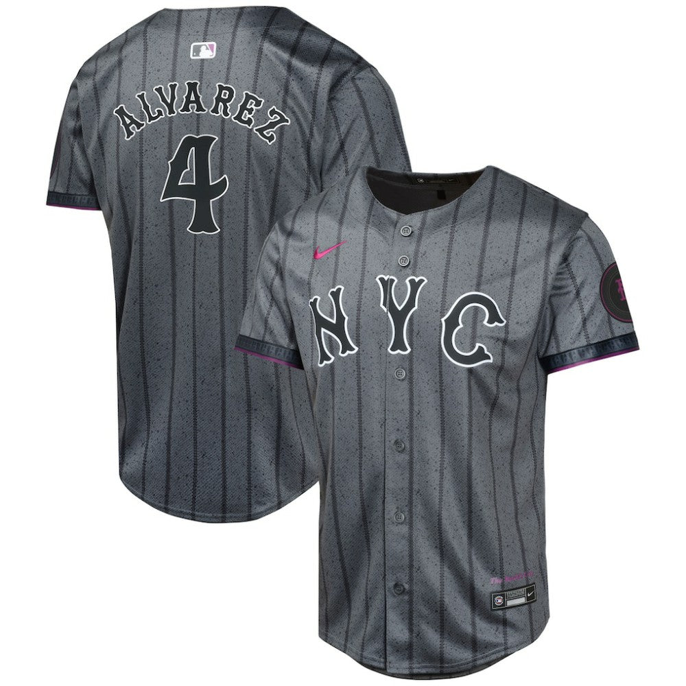 Francisco Alvarez New York Mets Youth 2024 City Connect Limited Player Jersey Graphite | Nike