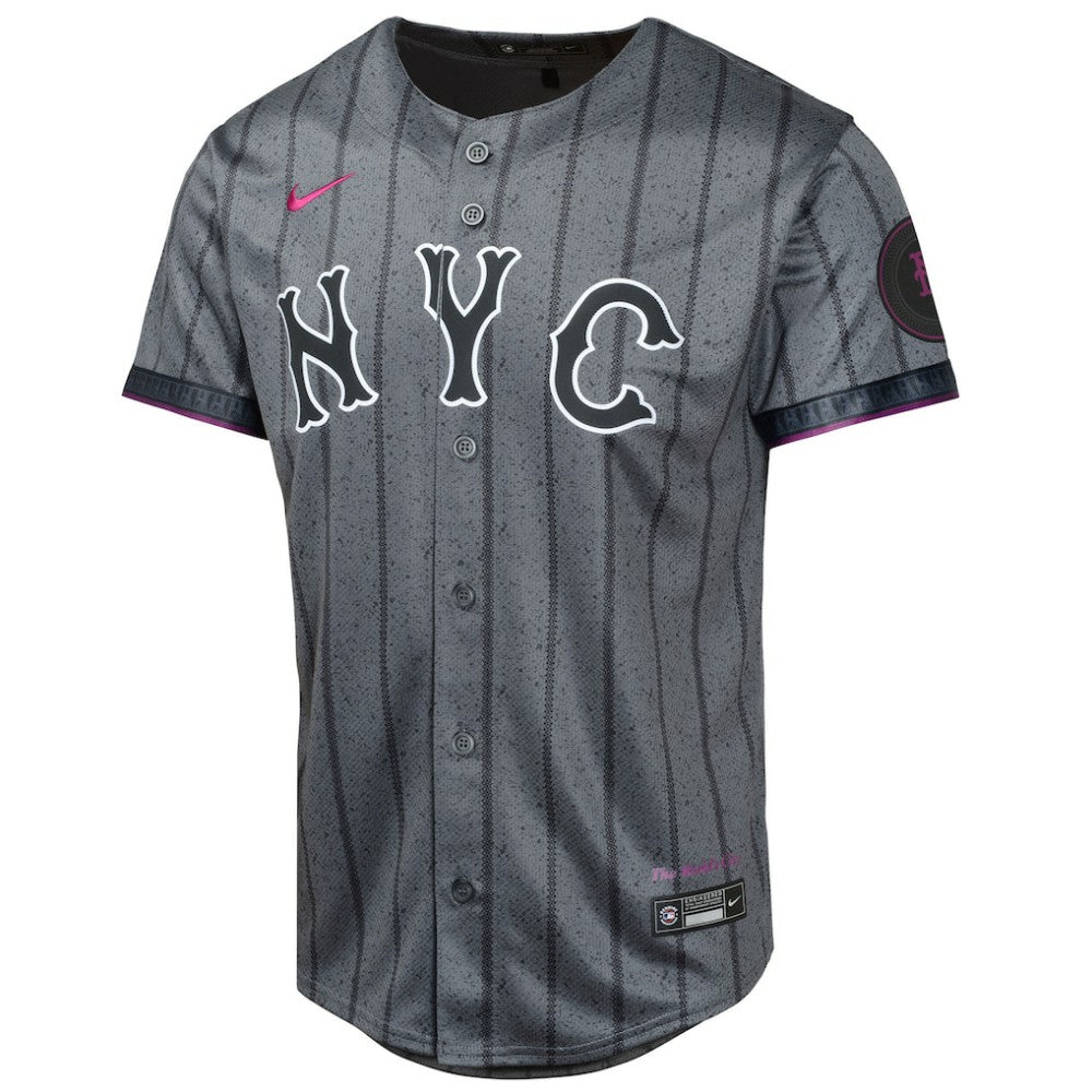 Brandon Nimmo New York Mets Youth 2024 City Connect Limited Player Jersey Graphite | Nike
