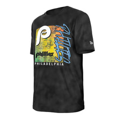 Philadelphia Phillies Women's Sport Classics Enzyme Wash Oversized T-Shirt Black | New Era