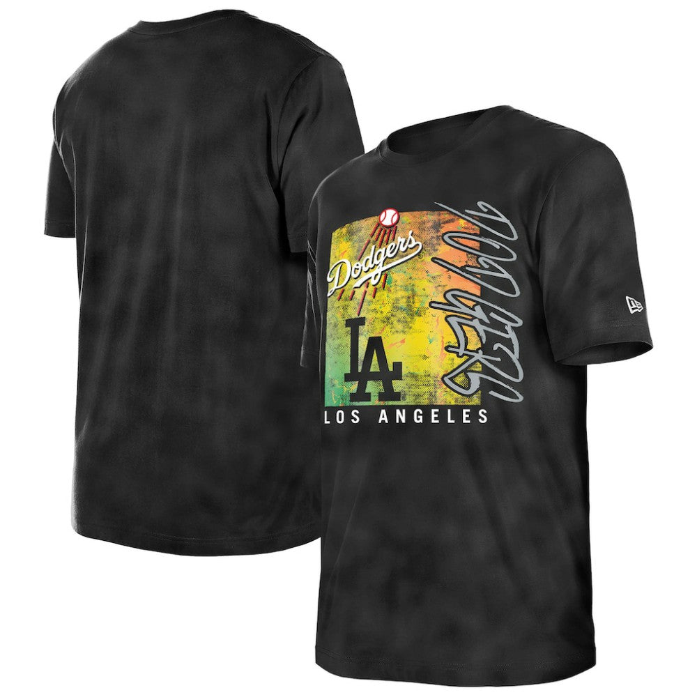 Los Angeles Dodgers Women's Sport Classics Enzyme Wash Oversized T-Shirt Black | New Era