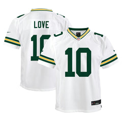 Jordan Love Green Bay Packers Youth Game Jersey - White