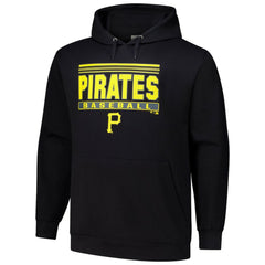Pittsburgh Pirates   Stack Fleece Pullover Hoodie Black