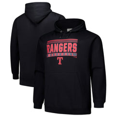 Texas Rangers   Stack Fleece Pullover Hoodie Black