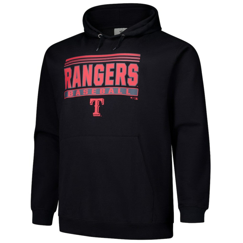 Texas Rangers   Stack Fleece Pullover Hoodie Black