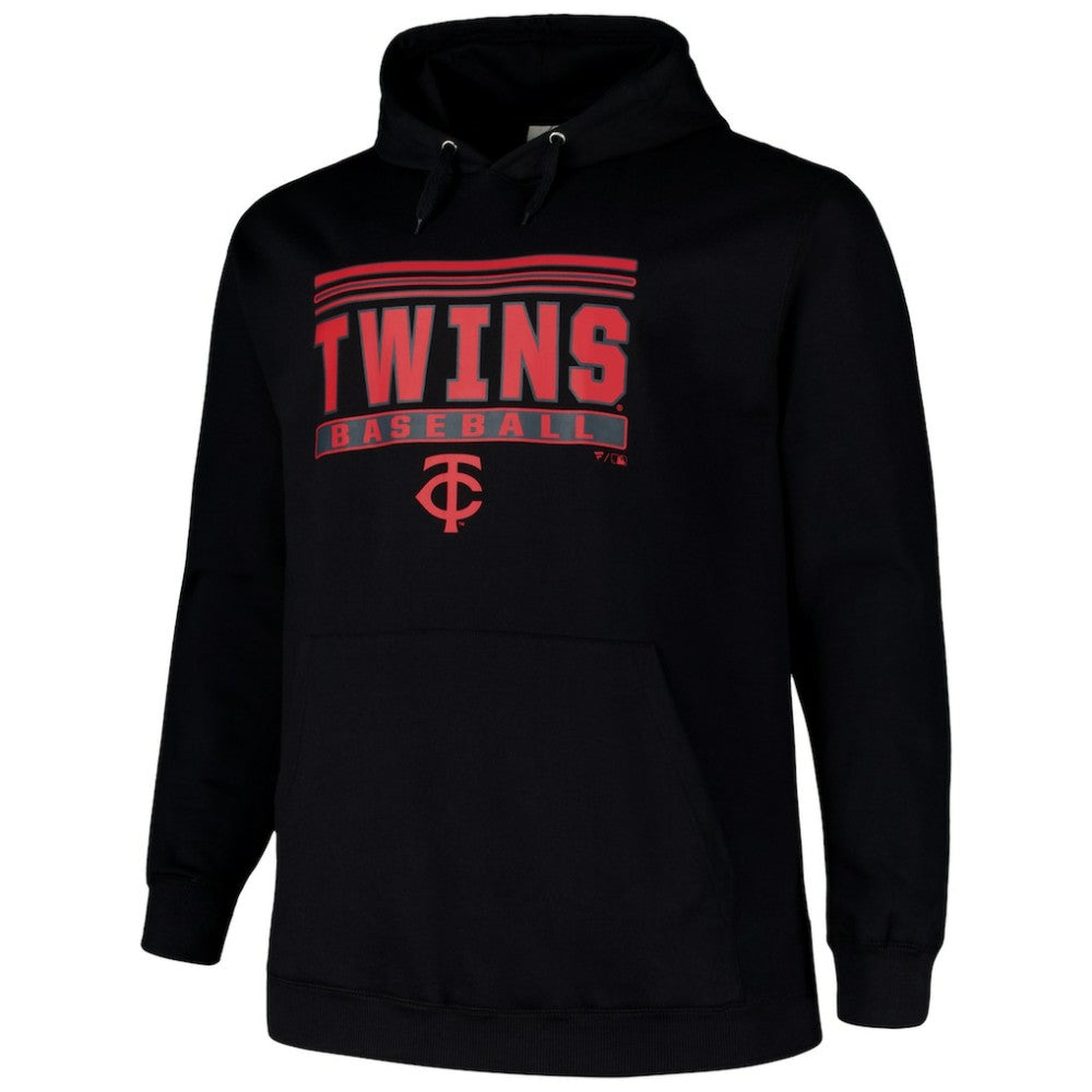 Minnesota Twins   Stack Fleece Pullover Hoodie Black