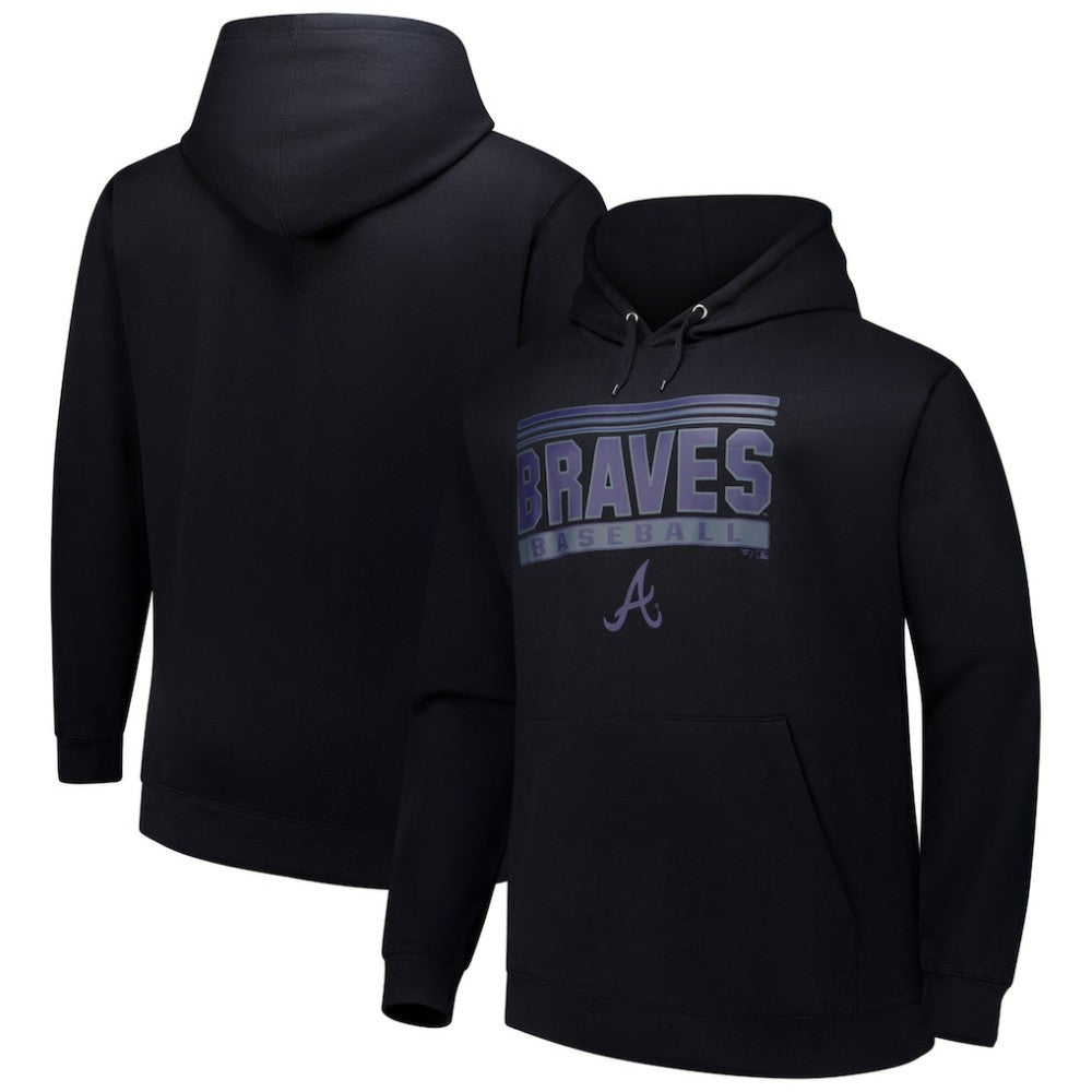 Atlanta Braves   Stack Fleece Pullover Hoodie Black
