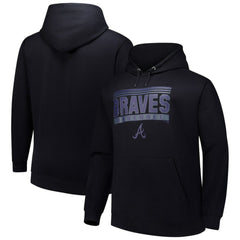 Atlanta Braves   Stack Fleece Pullover Hoodie Black