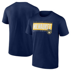 Milwaukee Brewers Blocked Out T-Shirt Navy