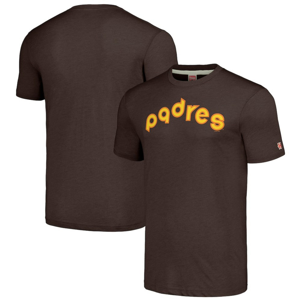 San Diego Padres Homage Cooperstown Collection Hand-Drawn Logo Tri-Blend T-Shirt Brown