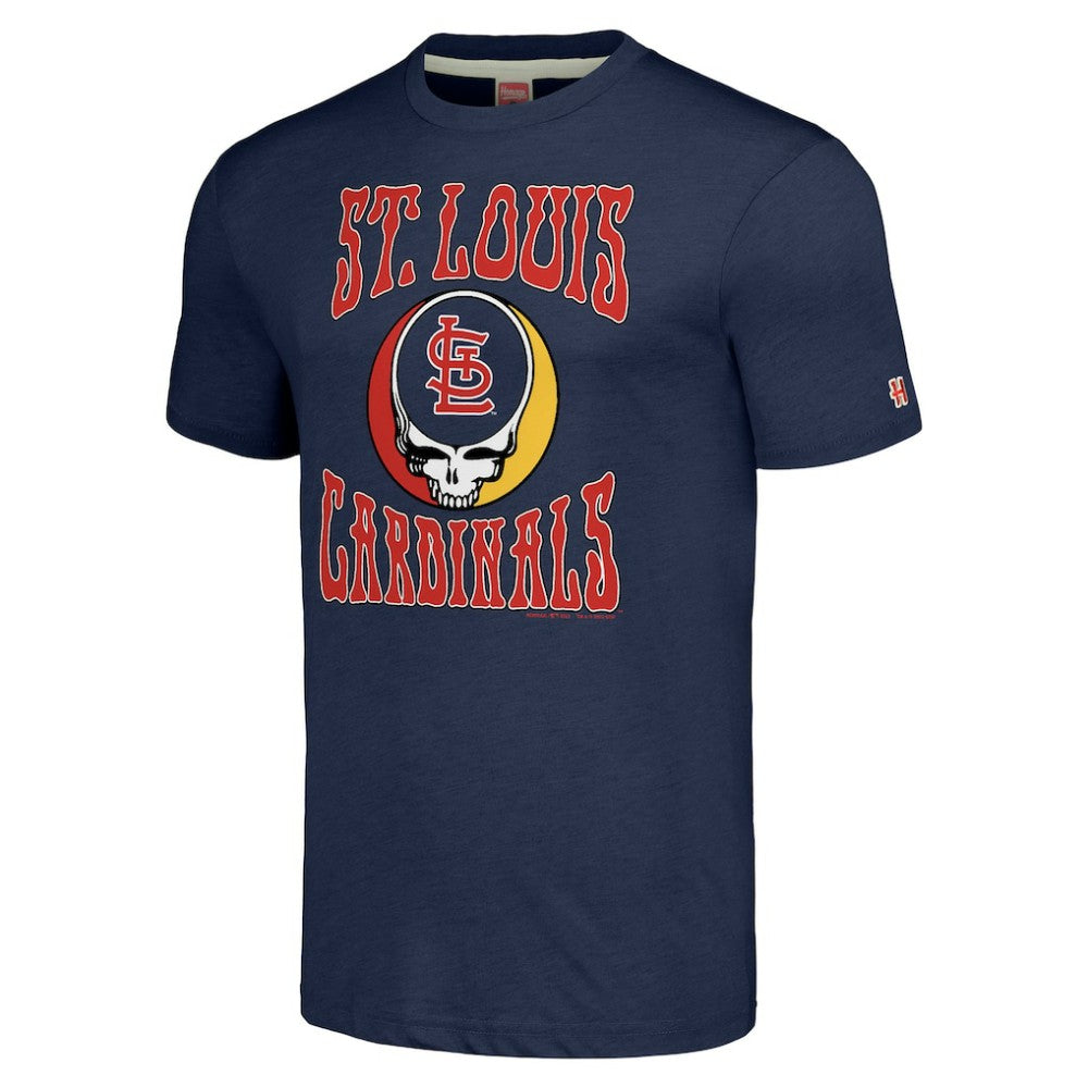 St. Louis Cardinals Homage Grateful Dead Tri-Blend T-Shirt Navy