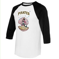 Pittsburgh Pirates Tiny Turnip Unisex Mermaid 3/4-Sleeve Raglan T-Shirt White/Black