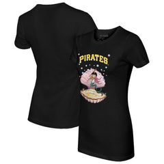 Pittsburgh Pirates Tiny Turnip Women's Mermaid T-Shirt Black