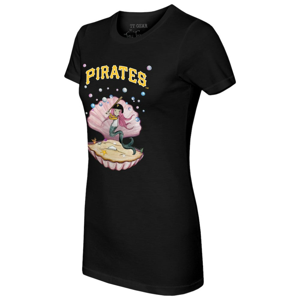Pittsburgh Pirates Tiny Turnip Women's Mermaid T-Shirt Black