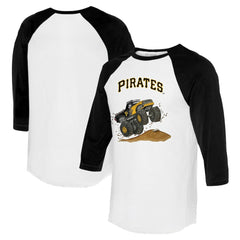 Pittsburgh Pirates Tiny Turnip Unisex Monster Truck 3/4-Sleeve Raglan T-Shirt White/Black