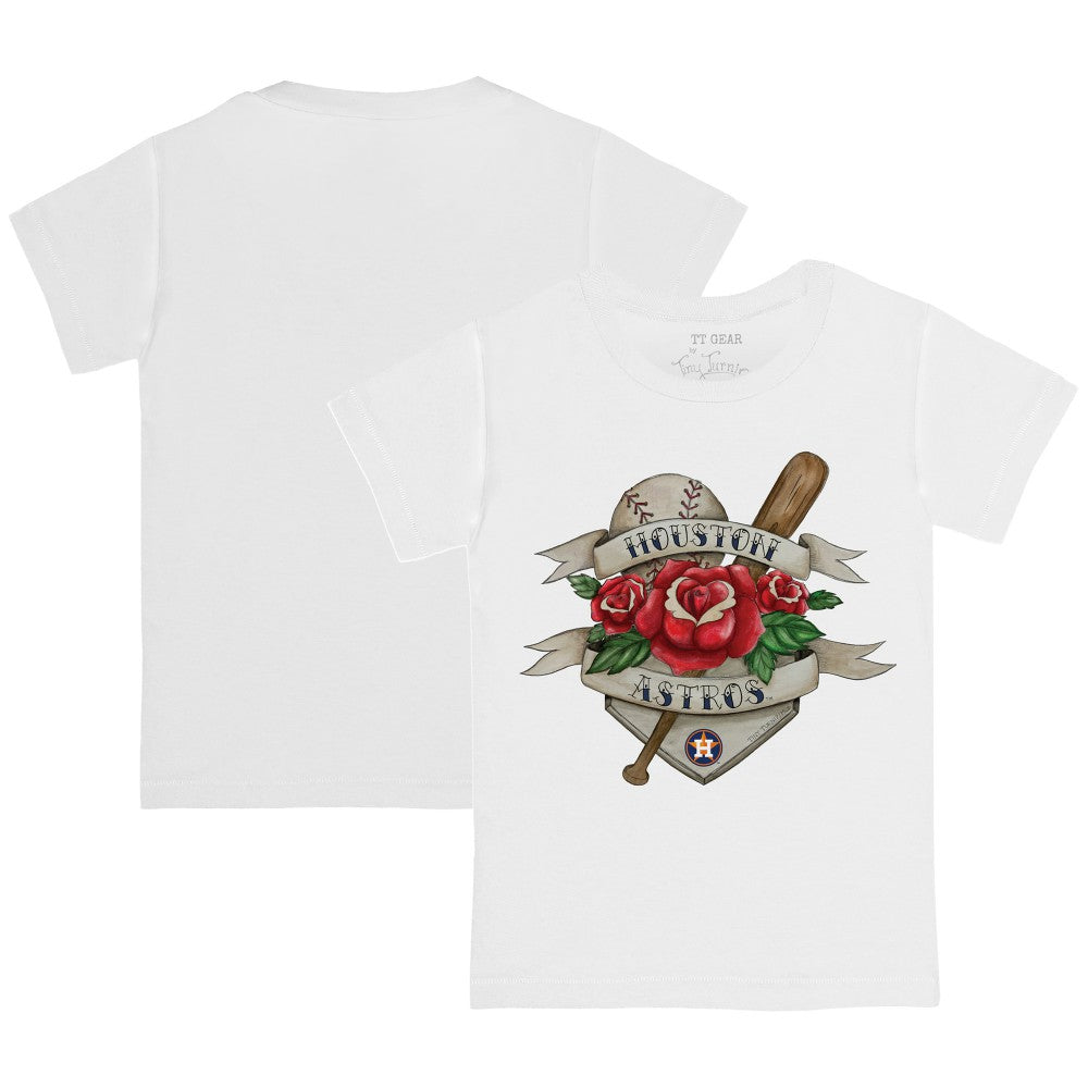 Houston Astros Tiny Turnip Youth American Traditional Rose T-Shirt White