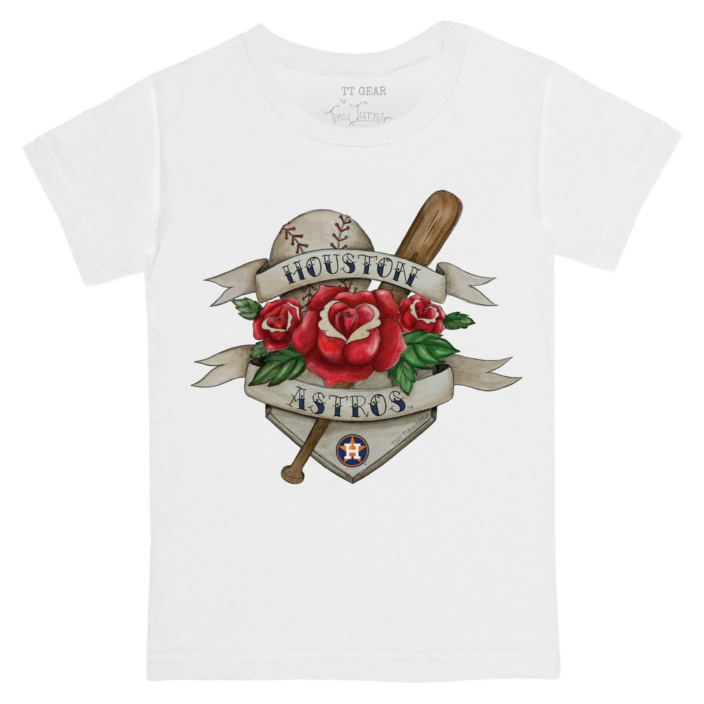 Houston Astros Tiny Turnip Youth American Traditional Rose T-Shirt White
