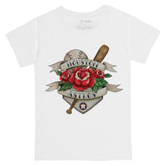 Houston Astros Tiny Turnip Youth American Traditional Rose T-Shirt White