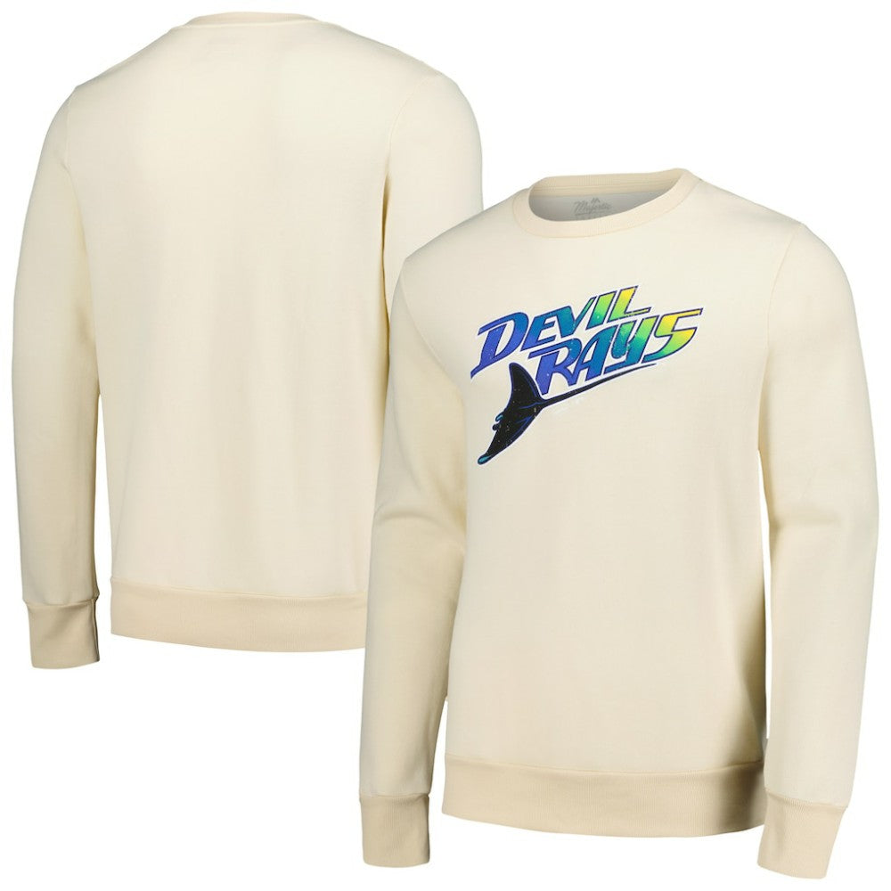 Tampa Bay Rays Majestic Threads Fleece Pullover Sweatshirt Oatmeal