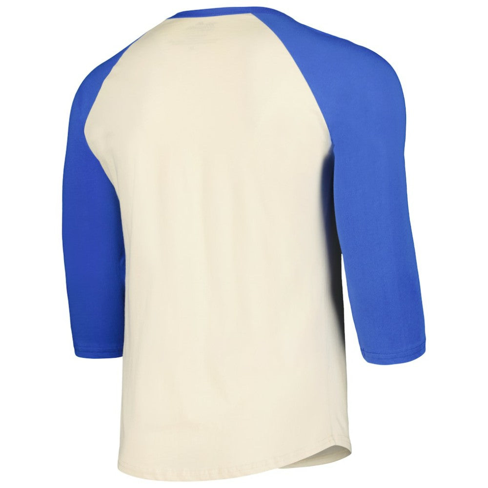 Atlanta Braves Majestic Threads Raglan 3/4-Sleeve T-Shirt Cream/Royal
