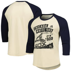 Chicago White Sox Majestic Threads Raglan 3/4-Sleeve T-Shirt Cream/Navy