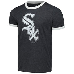 Chicago White Sox Majestic Threads Ringer Tri-Blend T-Shirt Black