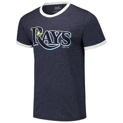 Tampa Bay Rays Majestic Threads Ringer Tri-Blend T-Shirt Navy