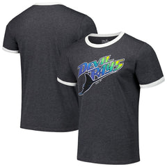 Tampa Bay Rays Majestic Threads Ringer Tri-Blend T-Shirt Black