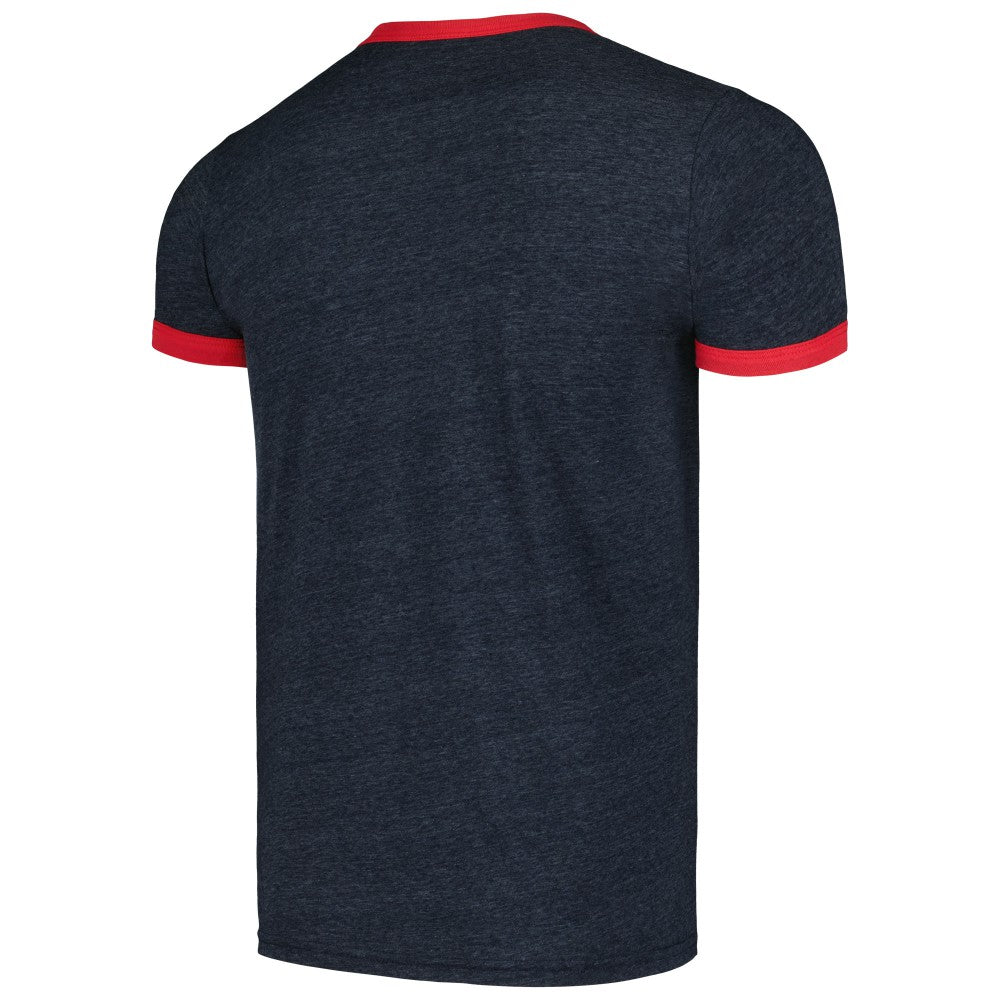 Minnesota Twins Majestic Threads Ringer Tri-Blend T-Shirt Navy