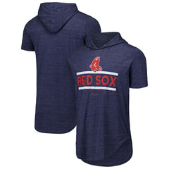 Boston Red Sox Majestic Threads Tri-Blend Hoodie T-Shirt Navy