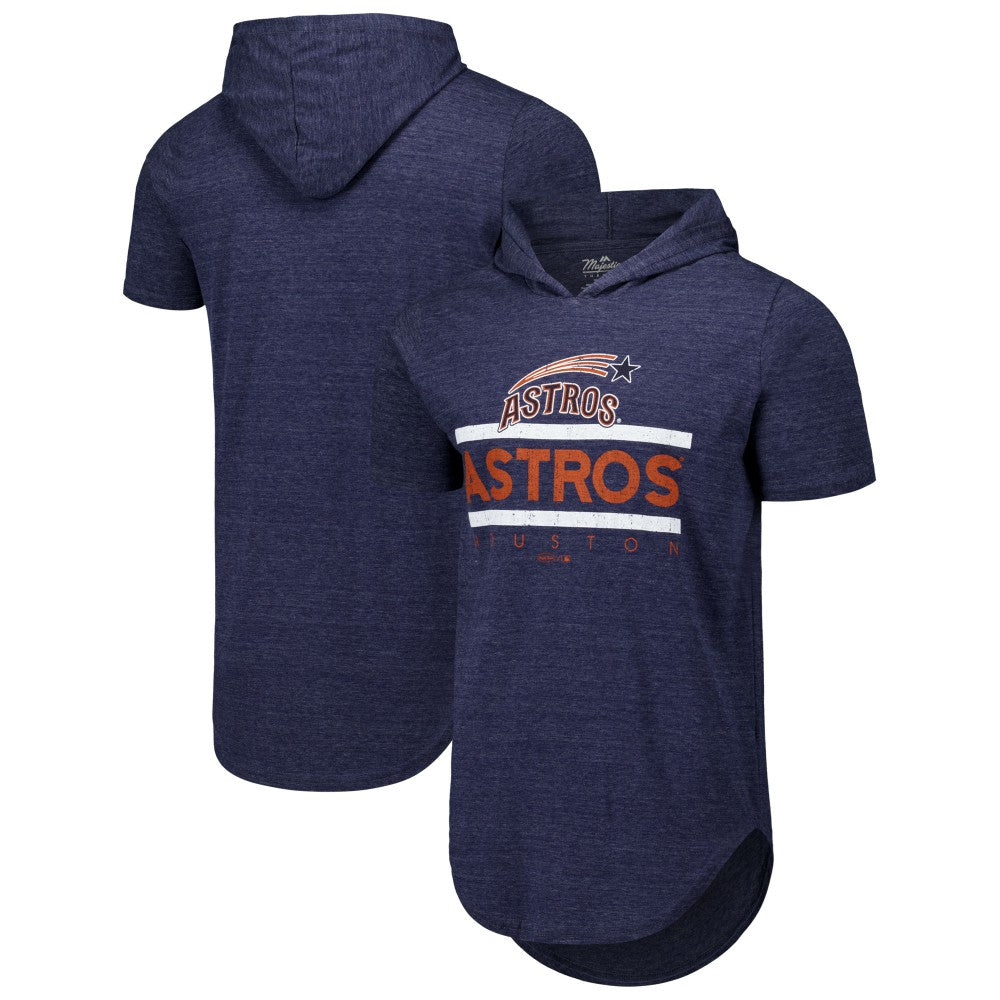Houston Astros Majestic Threads Tri-Blend Hoodie T-Shirt Navy