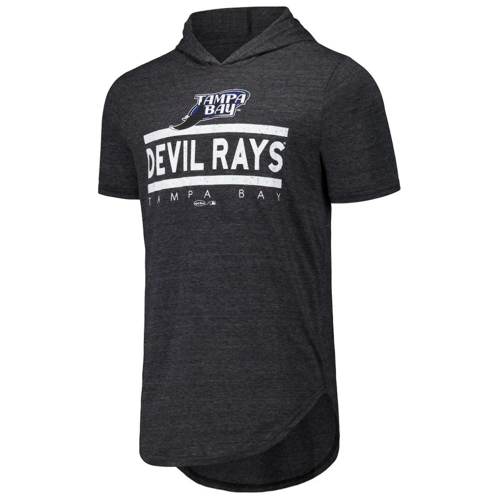 Tampa Bay Rays Majestic Threads Tri-Blend Hoodie T-Shirt Black