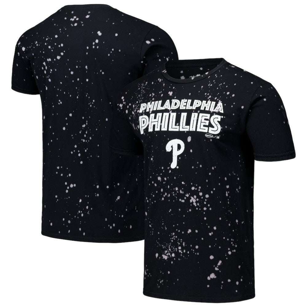 Philadelphia Phillies Majestic Threads Splatter T-Shirt Black/White