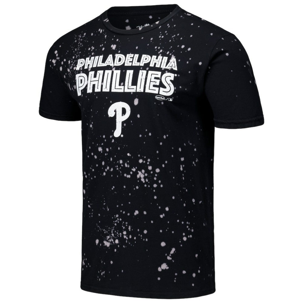 Philadelphia Phillies Majestic Threads Splatter T-Shirt Black/White