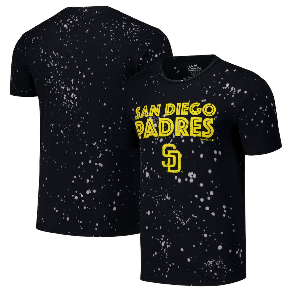 San Diego Padres Majestic Threads Splatter T-Shirt Black/White